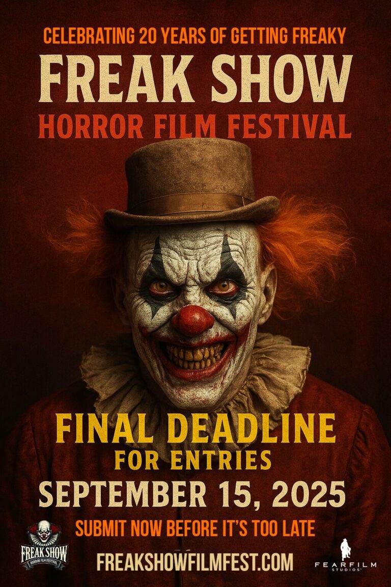 FREAK SHOW Horror Film Festival Final Deadline for Entries.