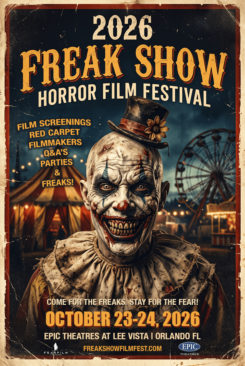 2026 FREAK SHOW Horror Film Festival Official Poster